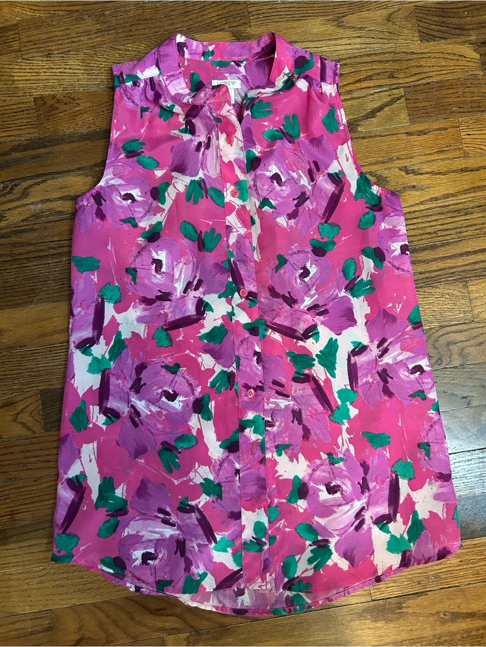 J. Crew Pink Floral Sleeveless Shift Dress